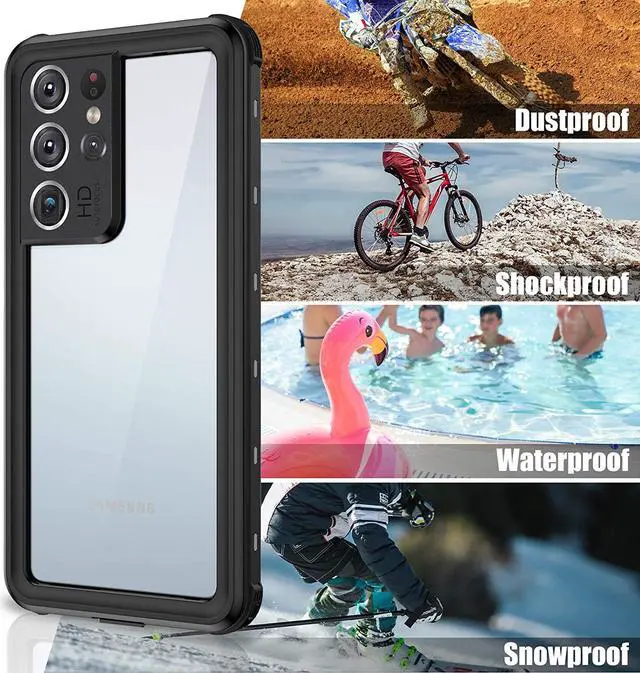 Alt view image 7 of 7 - Designed for Samsung Galaxy S21 Ultra Slim Waterproof Case 5G,  Built-in Screen Protector IP68 Underwater Full Body Seal Cover Clear Sound Anti-Scratch for Samsung Galaxy S21 Ultra 5G 6.8", Black
