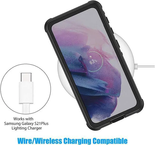 Alt view image 3 of 7 - Designed for Samsung Galaxy S21 Plus Slim Waterproof Case 5G,  Built-in Screen Protector IP68 Underwater Full Body Clear Sound Anti-Scratch Waterproof Case for Samsung Galaxy S21 Plus 5G 6.7", Black