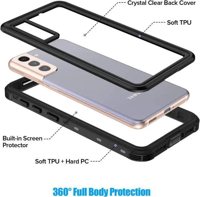 Alt view image 6 of 7 - Designed for Samsung Galaxy S21 Plus Slim Waterproof Case 5G,  Built-in Screen Protector IP68 Underwater Full Body Clear Sound Anti-Scratch Waterproof Case for Samsung Galaxy S21 Plus 5G 6.7", Black