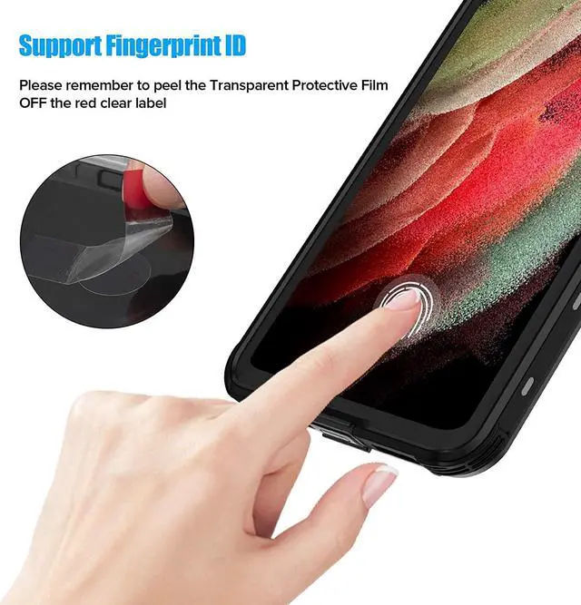 Alt view image 5 of 7 - Designed for Samsung Galaxy S21 Ultra Slim Waterproof Case 5G,  Built-in Screen Protector IP68 Underwater Full Body Seal Cover Clear Sound Anti-Scratch for Samsung Galaxy S21 Ultra 5G 6.8", Black