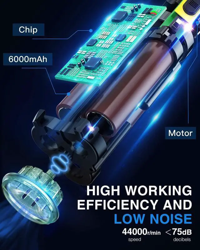 Alt view image 2 of 6 - Baseus Car Vacuum Cleaner Portable Cordless Handheld Fast Charge High Power Rechargeable USB Type-C 70W 5000Pa Vacuum for Home/Office/Car Cleaning