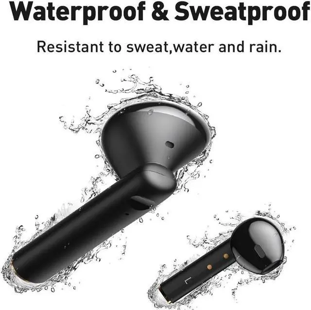 Alt view image 2 of 7 - Baseus W05 Wireless Earbuds Bluetooth Headphones Touch Control 30Hrs Waterproof Built-in Mic Headset TWS Stereo Microphone Earphones with USB-C Charging Case Black