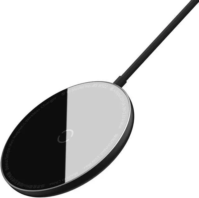 Main image of Wireless Charger, Baseus 15W Max Mini Magnetic Wireless Charging Pad with 4.92ft Type-C Cable,PD Fast Charging for iPhone 12/12 mini/12 Pro/12 Pro Max (No AC Adapter)