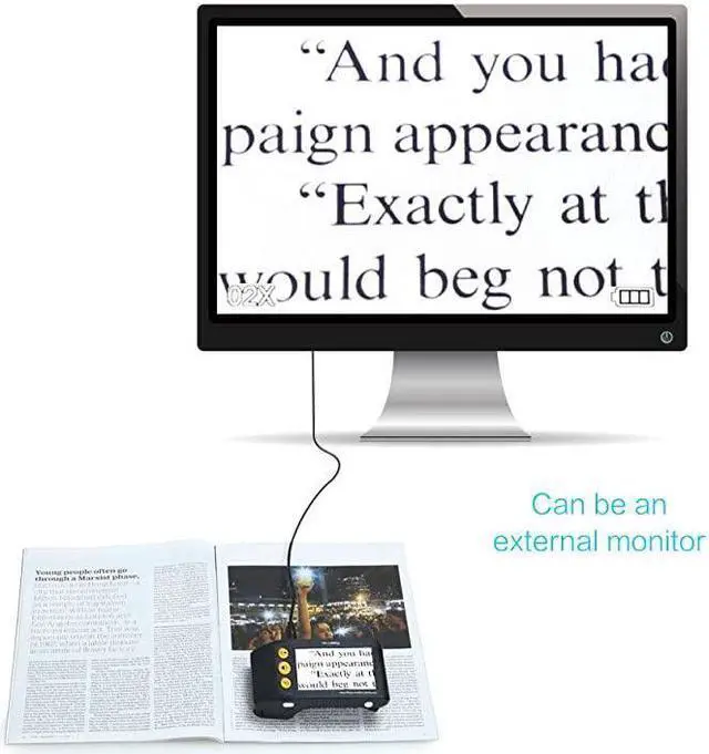 Alt view image 3 of 7 - 3.5 inch Digital Video Magnifier Handheld Portable Electronic Reading Aid Multiple Color Modes for Low Vision Magnification 2X4X8X16X25X