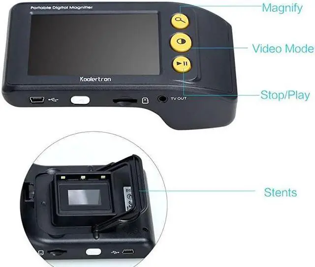 Alt view image 6 of 7 - 3.5 inch Digital Video Magnifier Handheld Portable Electronic Reading Aid Multiple Color Modes for Low Vision Magnification 2X4X8X16X25X