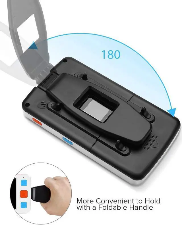 Alt view image 6 of 7 - Portable Digital Magnifier Electronic Reading Aid 5.0 inch w/Foldable Handle for Low Vision Color Blindness 4X-32X Times Zoom 17 Color Modes 5 Levels for Brightness