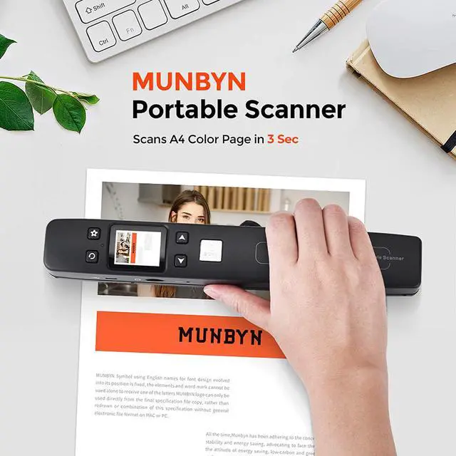 Alt view image 6 of 7 - Handheld Wand Portable Scanners for Document, Receipts, Old Pictures Built-in WiFi, 1050/600/300 DPI Resolution, Scan A4 Color Page in 3sec, Photo Scanner for Laptop, Mac, iOS, Android, Windows