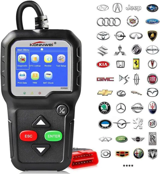 Main image of KONNWEI OBD2 Scanner Car Code Reader KW680 Enhanced Check Engine Light Scan Tool OBD II Scanner for Cars After 1996