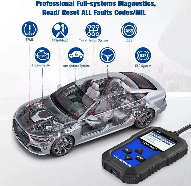 Alt view image 5 of 7 - KONNWEI KW350 OBD2 V/A OBDII EOBD ABS Airbag Scanner for Volkswagen for VW Audi car Full Function Car Scanner Diagnostic Tester