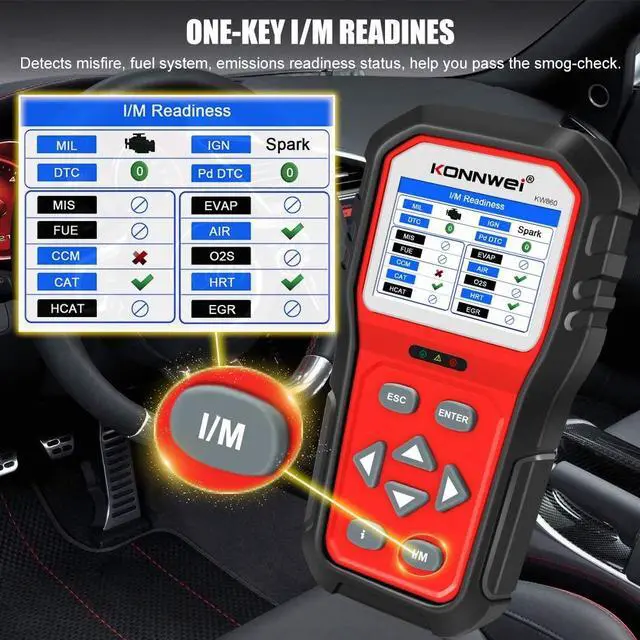 Alt view image 7 of 7 - KONNWEI KW860 OBD2 Scanner Car Code Reader Diagnostic Scan Tool with Enhanced Live Data Stream and Upgraded Graphing Battery Status Check Function