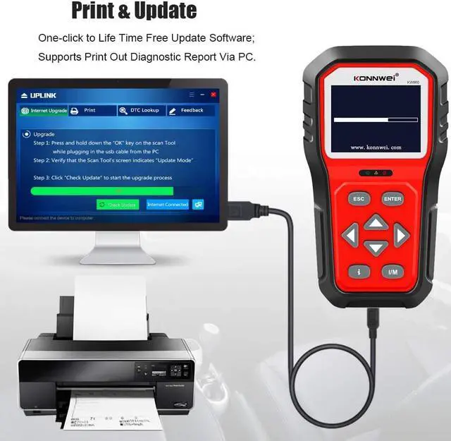 Alt view image 5 of 7 - KONNWEI KW860 OBD2 Scanner Car Code Reader Diagnostic Scan Tool with Enhanced Live Data Stream and Upgraded Graphing Battery Status Check Function
