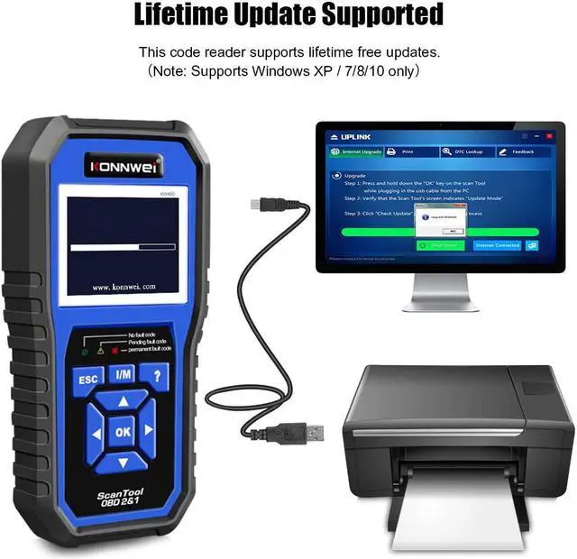 Alt view image 4 of 7 - KONNWEI KW450 All System OBD2 Scanner with 9 Special Functions for VAG Vehicles Diagnosis Code Reader Oil SAS EPB TPS Reset Injector Coding DPF Lamp Adjust Suspension Scan Tool