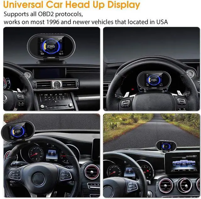 Alt view image 4 of 7 - KONNWEI KW206 Car OBD2 HUD Digital Meter RPM Gauge All in One Automotive Trip Computer Smart OBD Speedometer Tachometer Water Temperature Fuel Pressure Tester for All 1996 and Newer Cars