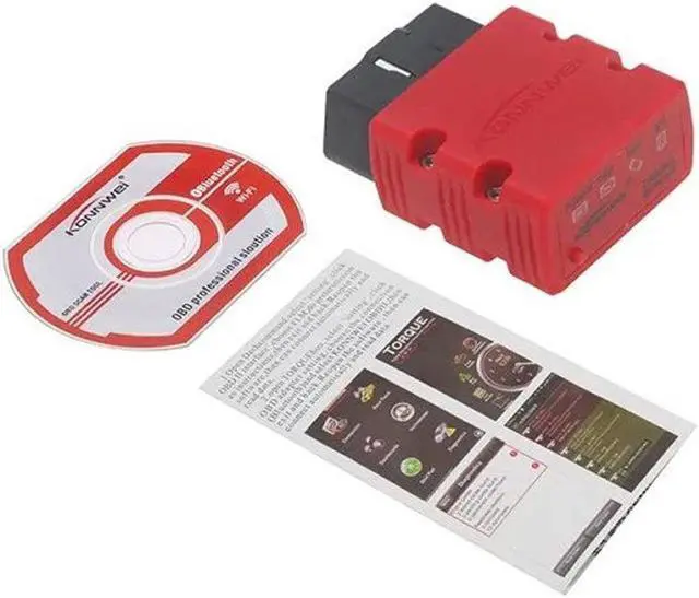 Alt view image 4 of 6 - KONNWEI KW902 Mini ELM327 Bluetooth Wireless OBD-II OBD2 Car Auto Diagnostic Scan Tools Compatible with Android & Windows PC (Red)