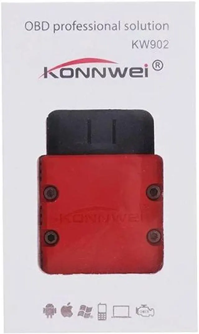 Alt view image 3 of 6 - KONNWEI KW902 Mini ELM327 Bluetooth Wireless OBD-II OBD2 Car Auto Diagnostic Scan Tools Compatible with Android & Windows PC (Red)