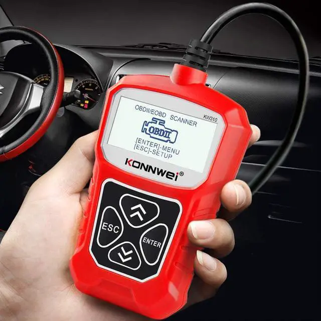 Alt view image 2 of 7 - KONNWEI KW310 OBD2 Scanner Full OBDII Functions 10 Modes Automotive Engine Fault Code Reader Scan Tool for All 1996 and Newer Cars (Red)