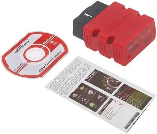 Alt view image 3 of 5 - KONNWEI KW902 ELM337 OBD2 OBDII WiFi Connecting Car Diagnostic Reader Tool Fit for iOS Android Smart Phones Tablets (Red)