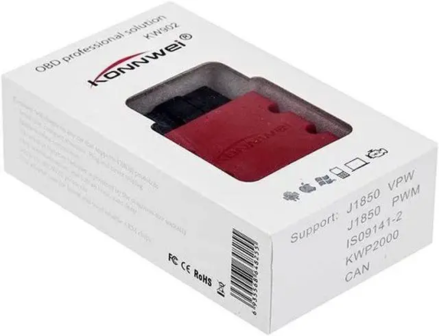 Alt view image 2 of 5 - KONNWEI KW902 ELM337 OBD2 OBDII WiFi Connecting Car Diagnostic Reader Tool Fit for iOS Android Smart Phones Tablets (Red)