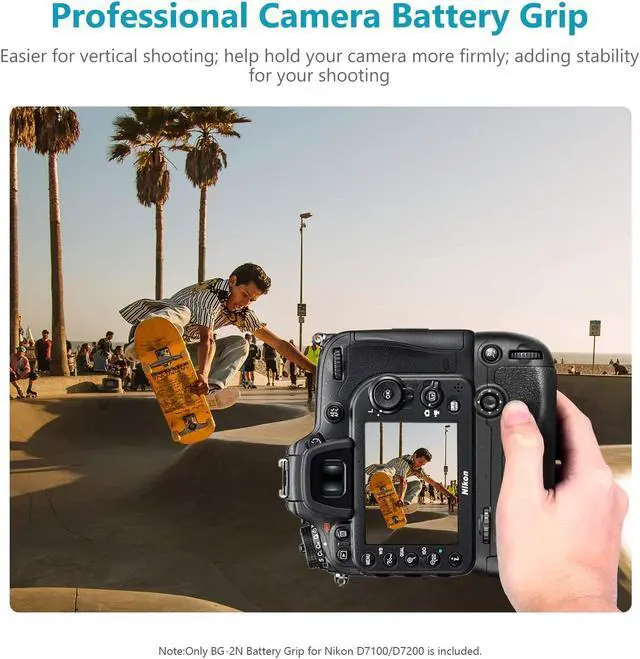 Alt view image 6 of 7 - Vertical Battery Grip Replacement for MB-D15 and Nikon D7100 D7200 Digital SLR Camera
