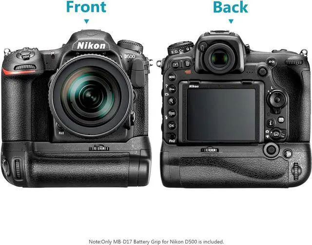 Alt view image 3 of 7 - Battery Grip Replacement For MB-D17 Compatible with Nikon D500 Camera