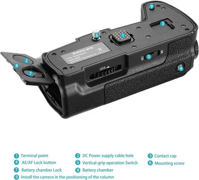 Alt view image 2 of 6 - Vertical Battery Grip Replacement for The Original DMW-BGG1 Compatible with Panasonic G80 G85 Camera
