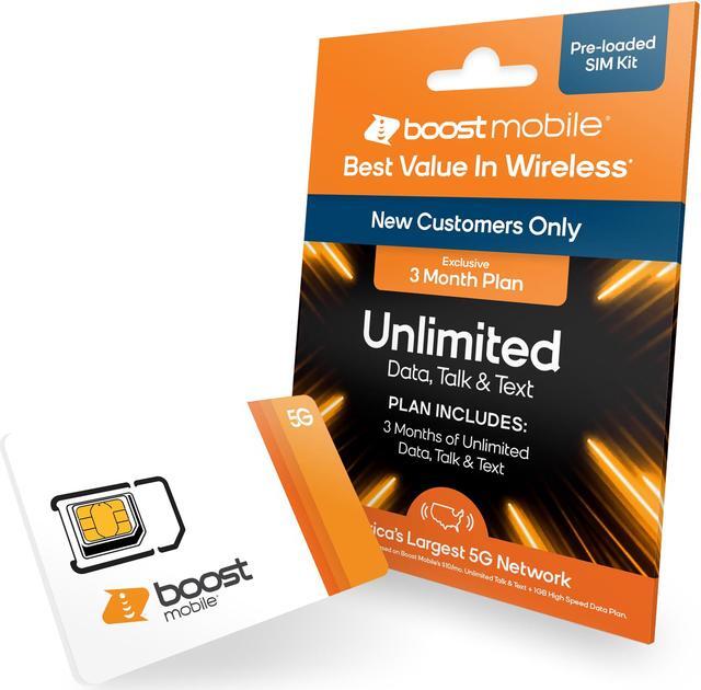 Alt view image 5 of 11 - Boost Mobile 3 Month Plan Unlimited Data, Talk & Text SIM Card Kit
