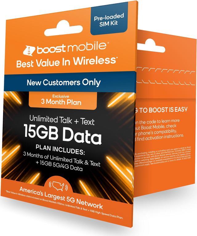 Alt view image 5 of 11 - Boost Mobile 3 Months 15GB Plan SIM Card Kit