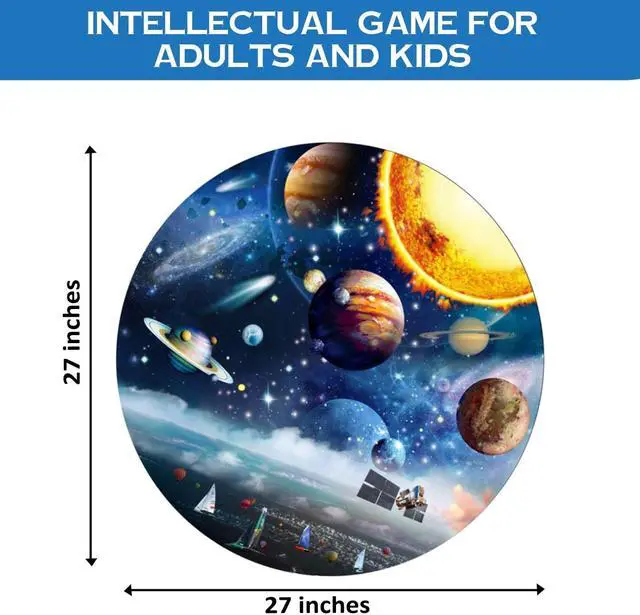 Alt view image 2 of 7 - Round Jigsaw Puzzle Planets and Space Educational Game 27 Inch 1000 Pieces