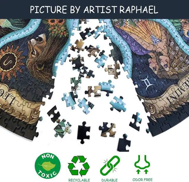 Alt view image 3 of 7 - Round Jigsaw Puzzle Constellation Educational Game 26 Inch 1000 Pieces