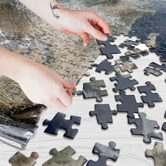 Alt view image 5 of 6 - Round Jigsaw Puzzle Earth Educational Game 26 Inch 1000 Pieces