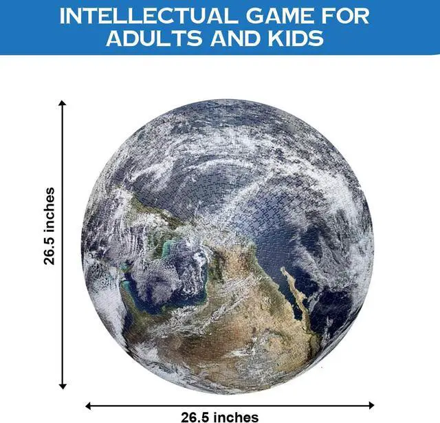 Alt view image 4 of 6 - Round Jigsaw Puzzle Earth Educational Game 26 Inch 1000 Pieces