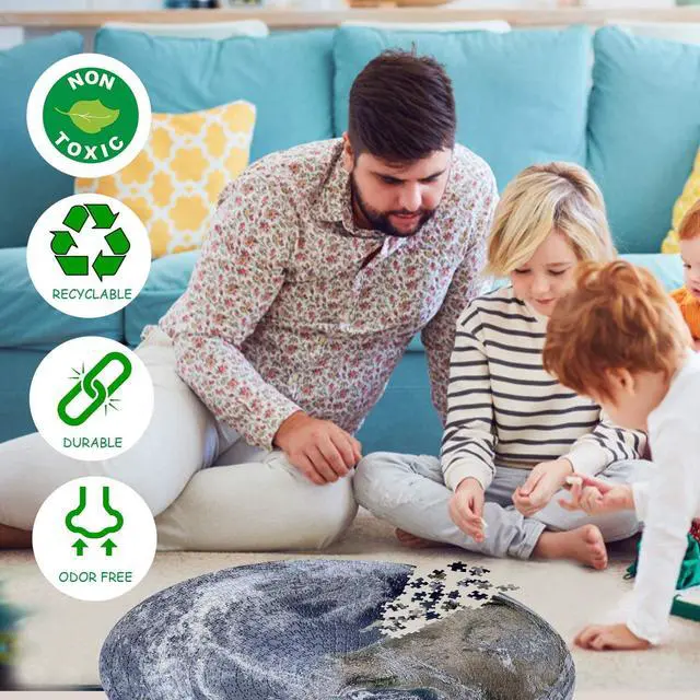 Alt view image 6 of 6 - Round Jigsaw Puzzle Earth Educational Game 26 Inch 1000 Pieces