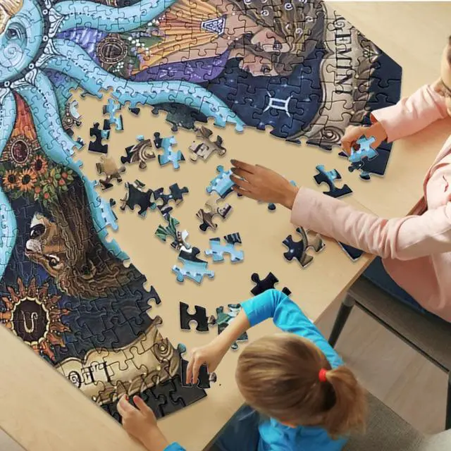 Alt view image 7 of 7 - Round Jigsaw Puzzle Constellation Educational Game 26 Inch 1000 Pieces