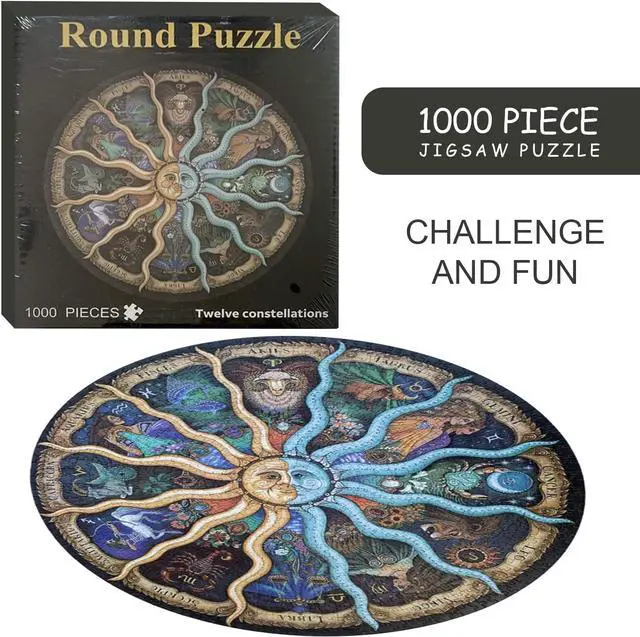 Alt view image 6 of 7 - Round Jigsaw Puzzle Constellation Educational Game 26 Inch 1000 Pieces