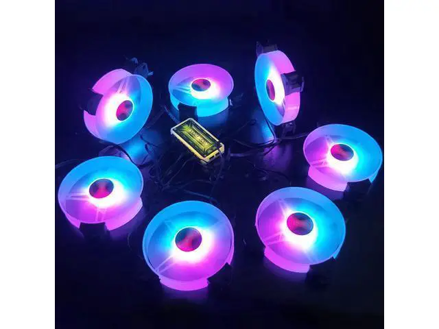 Alt view image 6 of 7 - 6PCS Computer Case Fan RGB Fans adjustable Colorful Lamp Light for Intel AMD radiator Mute PC 120mm Case Fan Adjust Cooler Fan (6pcs Case Fans with Controller)
