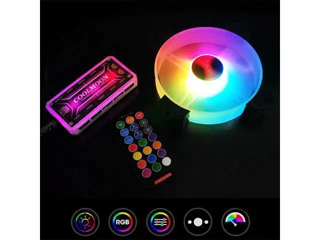 Alt view image 7 of 7 - 6PCS Computer Case Fan RGB Fans adjustable Colorful Lamp Light for Intel AMD radiator Mute PC 120mm Case Fan Adjust Cooler Fan (6pcs Case Fans with Controller)