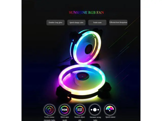 Alt view image 5 of 7 - 4 in 1 RGB Fans 120mm PC Computer Case Fan Cooling Cooler Fan Adjustable RGB Led 12V Mute Ventilador PC RGB Case Fan for Intel AMD