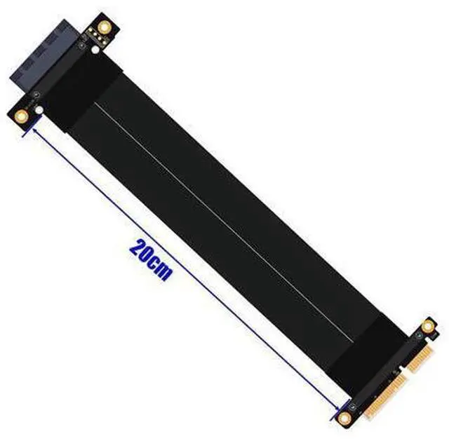 Alt view image 2 of 6 - PCI Express Extension Cable Riser PCIE 4X Male to 4X Female Slot Riser Card Adapter PCIE Extender Flexible Cable 24cm for Mining