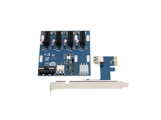 Alt view image 2 of 7 - 1X Expansion Kit 1 to 4 Slots Switch Multiplier Hub Riser Card Adapter with USB 3.0 Cable PCIE Mining Modules