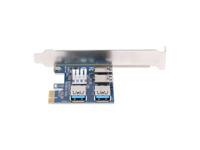 Alt view image 2 of 3 - PCIe 1 to 4 PCI-Express 16X Slots Riser Card PCI-E 1X to External 4 PCI-e USB 3.0 Adapter Multiplier Card for Bitcoin Miner