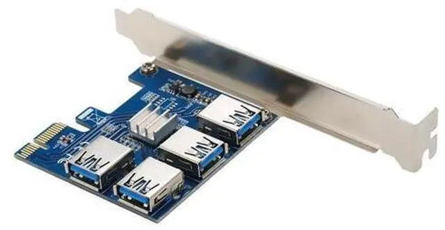 Main image of PCI Express Riser Card Extender 1X to 4 PCI-E 16X Slots for Mining Miner ETH BTC 4 in 1 PCIe Riser Adapter Board USB3.0 PCI-e