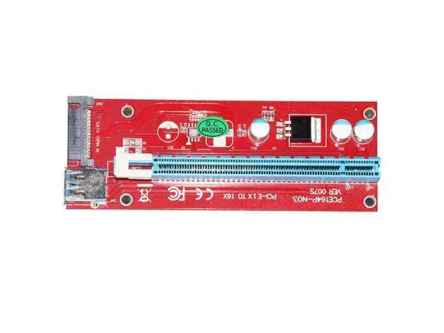 Alt view image 4 of 5 - 0.6M PCI-E 1X to 16X Riser Card Extender PCI Express Adapter USB 3.0 Cable 15Pin SATA for Bitcoin Mining Machine bitcoin pc