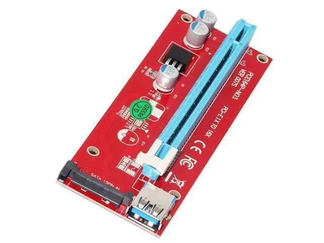 Alt view image 5 of 5 - 0.6M PCI-E 1X to 16X Riser Card Extender PCI Express Adapter USB 3.0 Cable 15Pin SATA for Bitcoin Mining Machine bitcoin pc