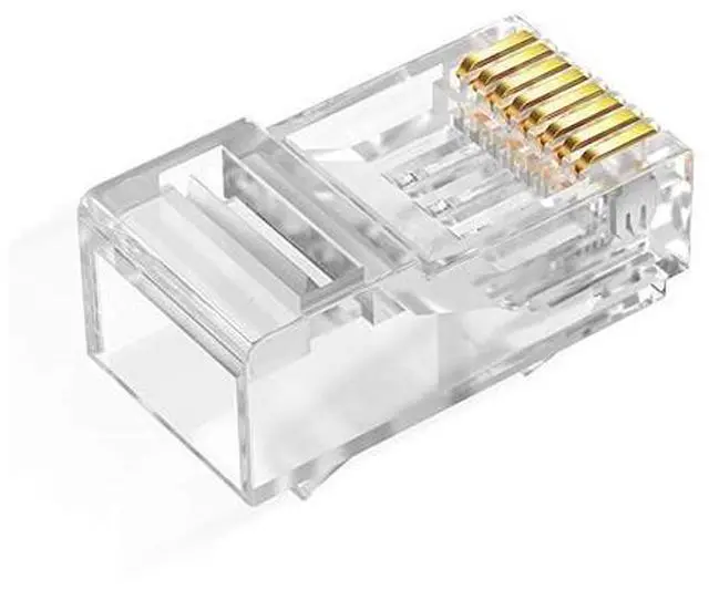 Main image of CAT6 RJ45 Connectors Ethernet End GoldPlated 8P8C UTP Network Plug for Solid Wire amp Standard Cable Transparent Crimp Connector Cat6a Cable Insert 50Pack