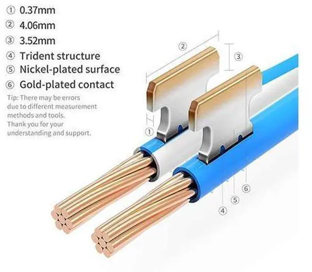 Alt view image 4 of 7 - CAT6 RJ45 Connectors Ethernet End GoldPlated 8P8C UTP Network Plug for Solid Wire amp Standard Cable Transparent Crimp Connector Cat6a Cable Insert 50Pack