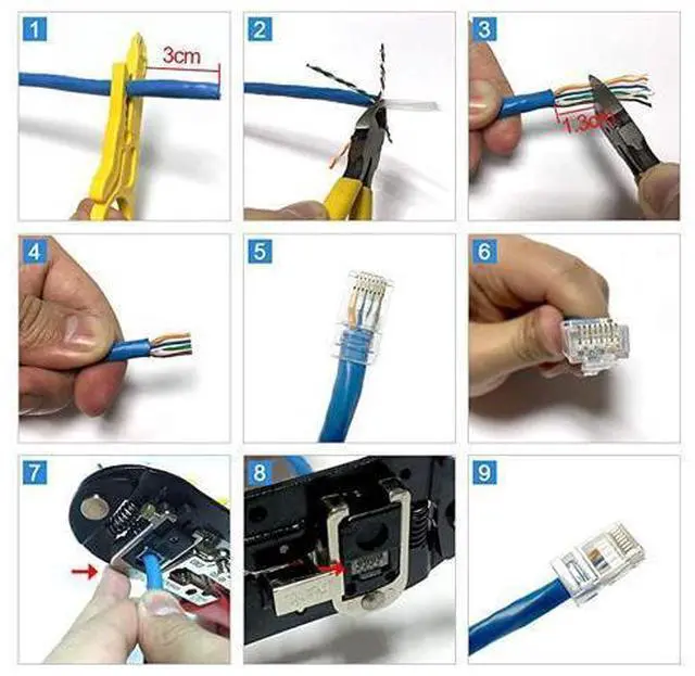 Alt view image 6 of 7 - CAT6 RJ45 Connectors Ethernet End GoldPlated 8P8C UTP Network Plug for Solid Wire amp Standard Cable Transparent Crimp Connector Cat6a Cable Insert 50Pack