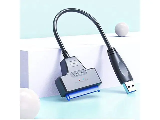 Alt view image 7 of 7 - Upgraded SATA to USB Cable USB 30 SATAIII Hard Drive Adapter Cable for 25 Inch SSD HDD Support UASP 8 Inch Long