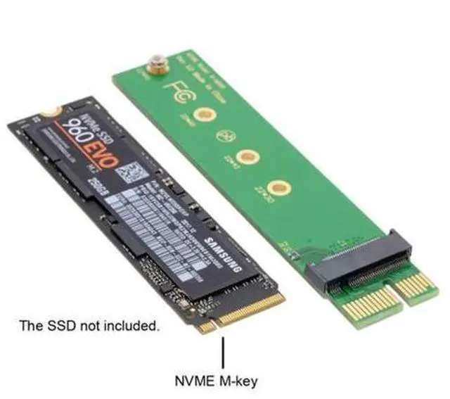 Alt view image 5 of 7 - NGFF M-key NVME AHCI SSD to PCI-E 3.0 1x x1 Vertical Adapter for XP941 SM951 PM951 960 EVO SSD SA-002