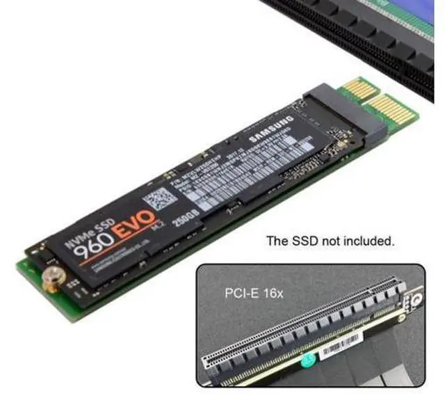 Alt view image 7 of 7 - NGFF M-key NVME AHCI SSD to PCI-E 3.0 1x x1 Vertical Adapter for XP941 SM951 PM951 960 EVO SSD SA-002