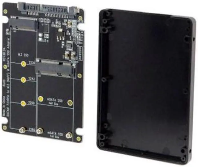 Alt view image 3 of 7 - 2 in 1 Combo M.2 NGFF B-key & mSATA SSD to SATA 3.0 Adapter Converter Case Enclosure SA-215